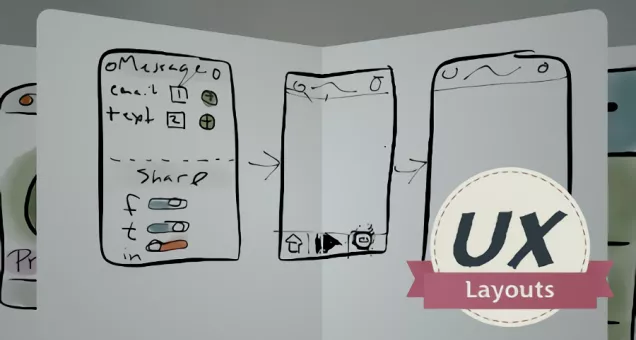 Imagen de un wireframe y el texto UX Layout