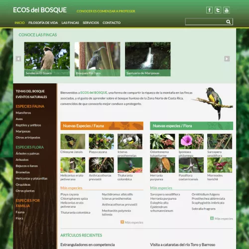 Página de inicio de Ecos Del Bosque