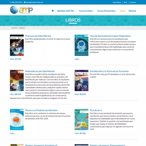 Catalogo de libros de Academia de Matemáticas AMP