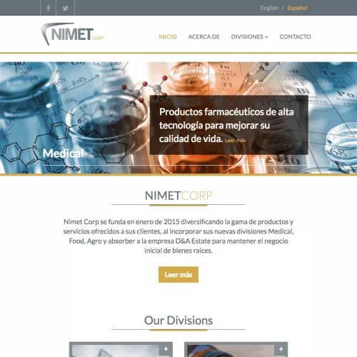 Página de inicio de Nimet Corp