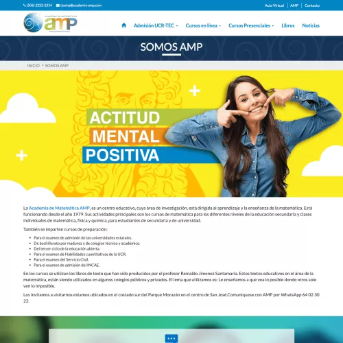 Página informativa de Academia de Matemáticas AMP