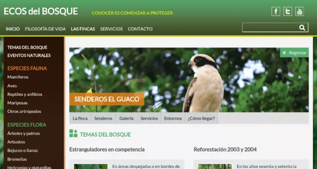 Proyecto Ecos del Bosque desarrollado con Drupal en Costa Rica