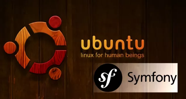 Imagen con el logo de Ubuntu y el framework de php Synfony
