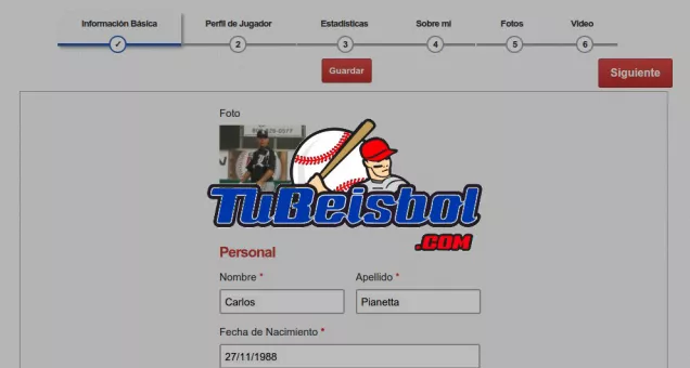 Rediseño de proceso de registro en TuBeisbol.com