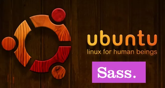 Imagen con logo de ubuntu y Sass